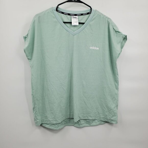 Adidas V Neck Climalite Lightweight Shirt Top Women Size Large Athletic Casual - Picture 1 of 9